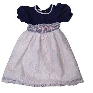 Girls 4T Navy Blue & Lace Special Occasion Dress